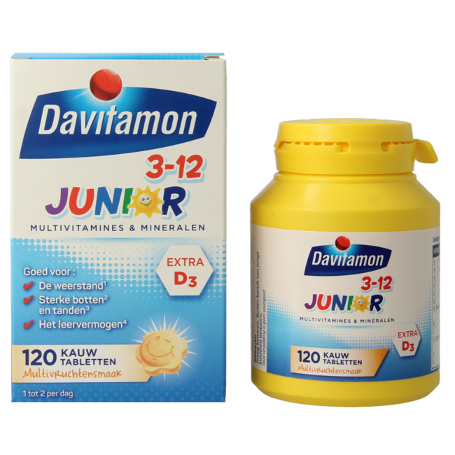 Junior 3-12 multifruit 120 Chewable tablets