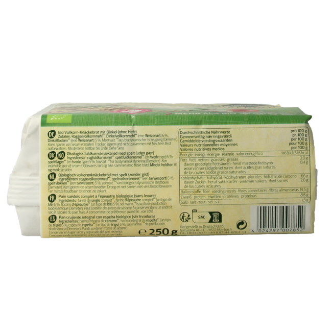 Knackebrod spelt demeter organic 250 Gram