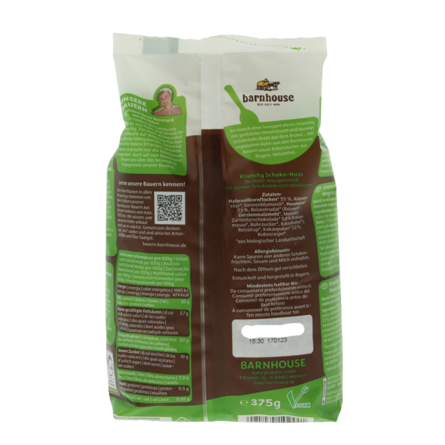 Krunchy choco nuts organic 375 Gram