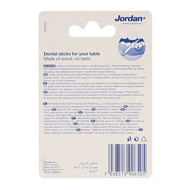 Jordan Dispensador de mesa de palillos de dientes 125 unidades 1 ud.