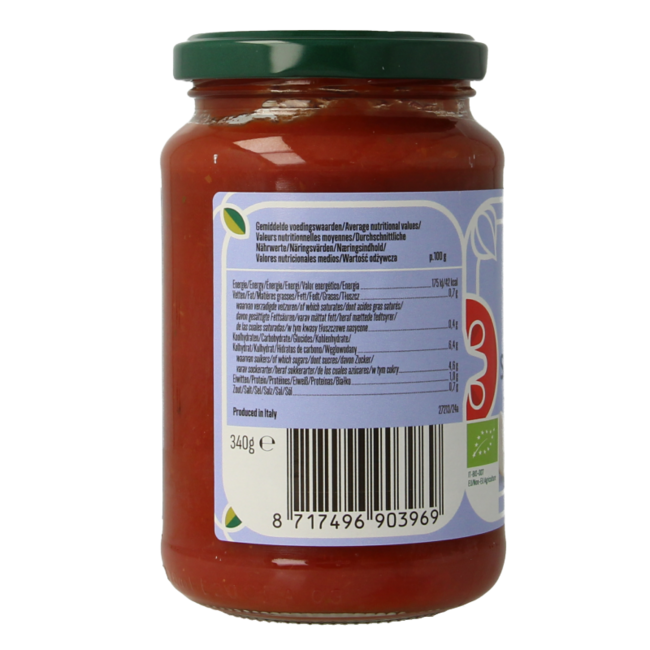 Bioidea Salsa de tomate napoli bio 340 Gramos