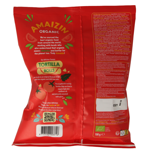 Corn rolls à la tomate bio 100 g