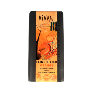 Vivani Vivani Chocolade puur met sinaasappel bio 100 Gram