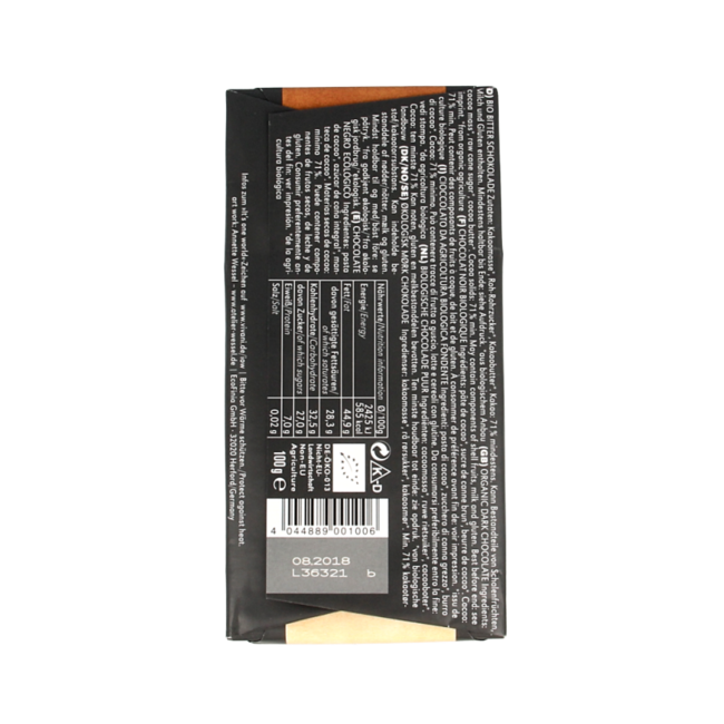 Vivani Chocolate negro delicado 71% bio 100 Gramos