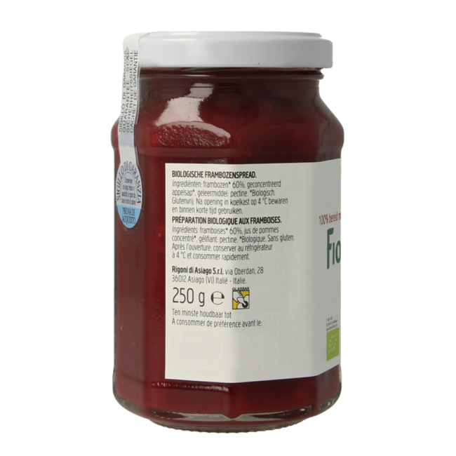 Mermelada de frambuesa bio 250 gramos
