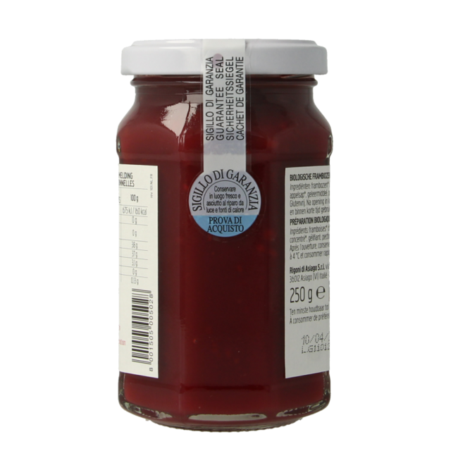 Confiture de framboises bio 250 g