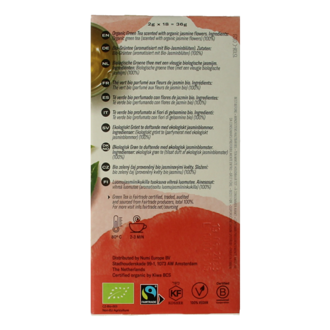 Numi Thé vert au jasmin bio 18 sachets