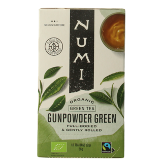 Numi Numi Green tea gunpowder bio 18 Zakjes
