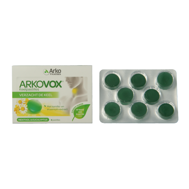 Arkovox Menthol eucalipto pastillas para la garganta 8 pastillas