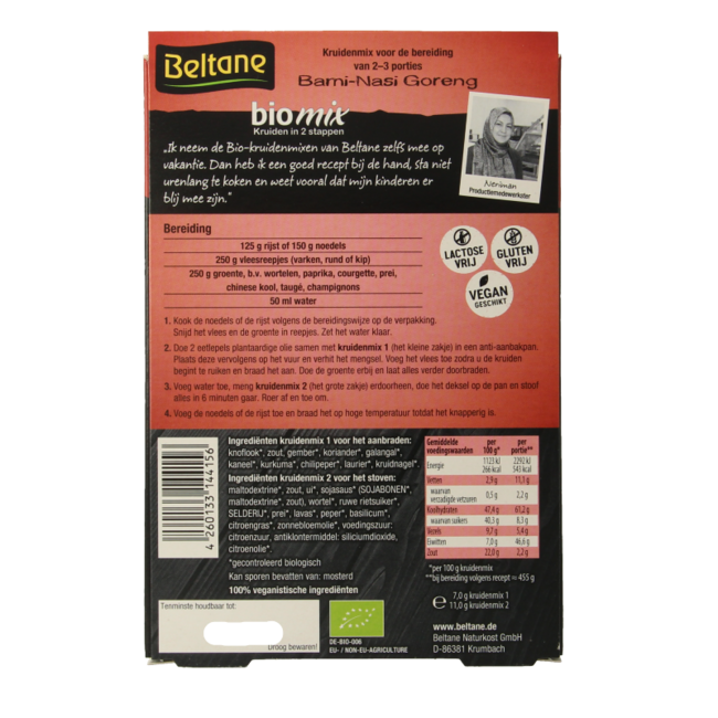 Bami & nasi goreng seasoning organic 18 Gram