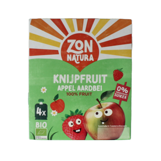 Zonnatura Organic Apple & Strawberry Fruit Pouches, 4 Pack