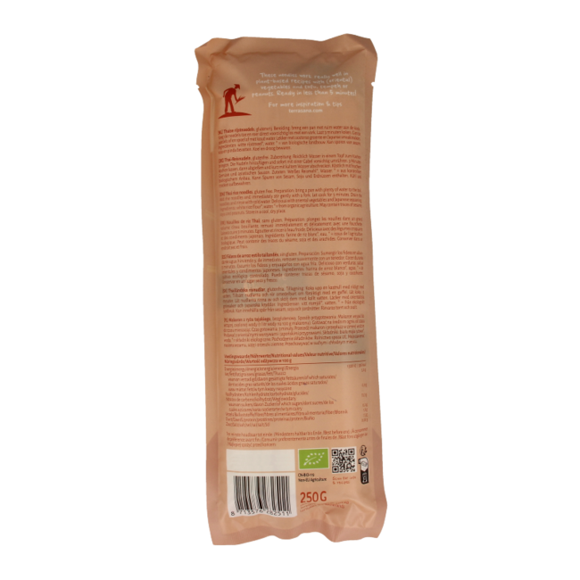 TerraSana Fideos de arroz tailandeses bio 250 gramos