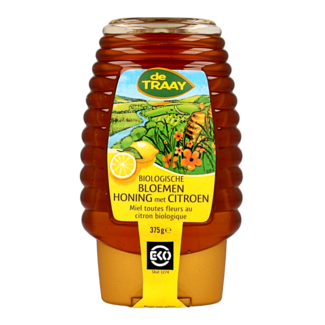 Traay Traay Miel de fleurs au citron flacon souple bio 365 Grammes