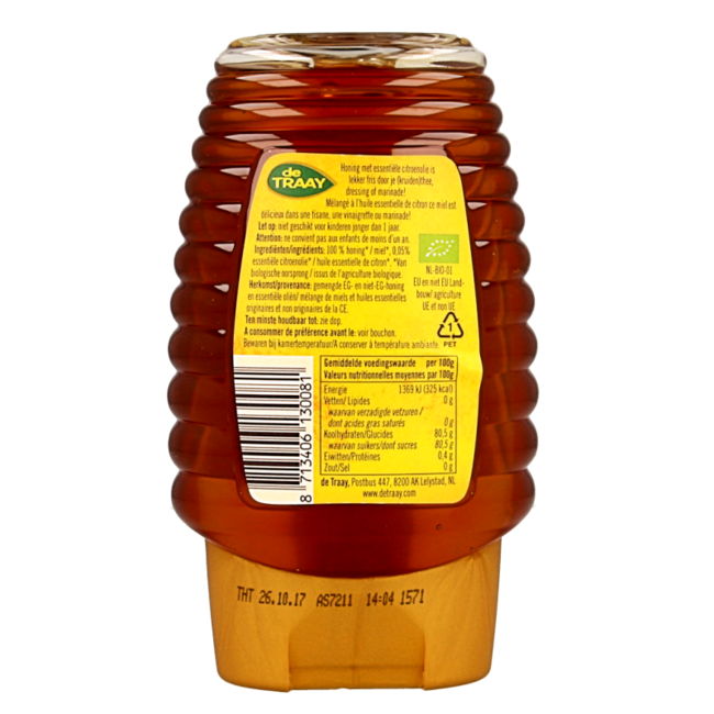 Traay Miel de flores con limón en botella dosificadora bio 365 gramos