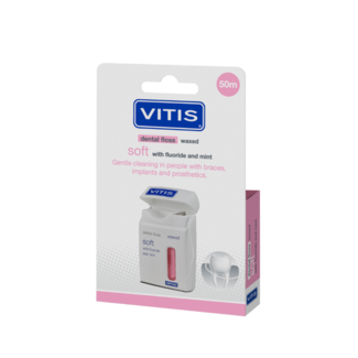 Vitis Vitis Floss seda dental suave encerada expansible con flúor rosa 50 metros 1 unidad