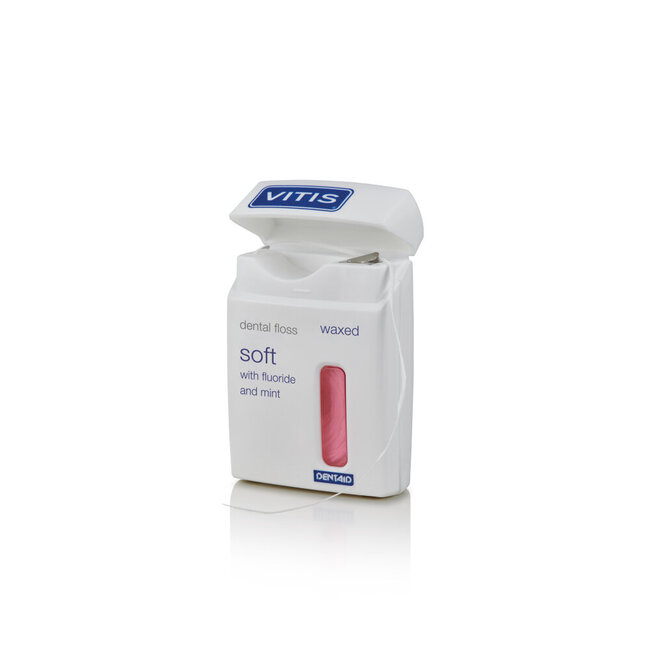 Vitis Seda dental suave con cera expansible con flúor rosa 50 metros 1 unidad