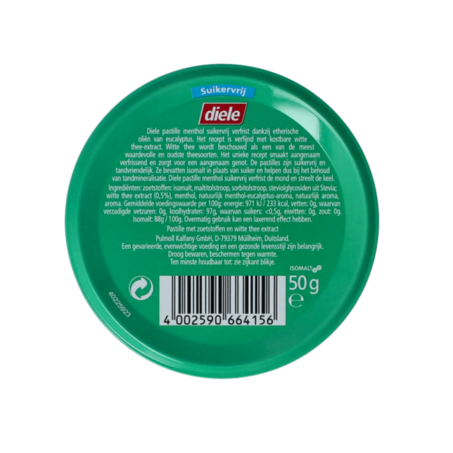 Diele Menthol sans sucre 50 grammes
