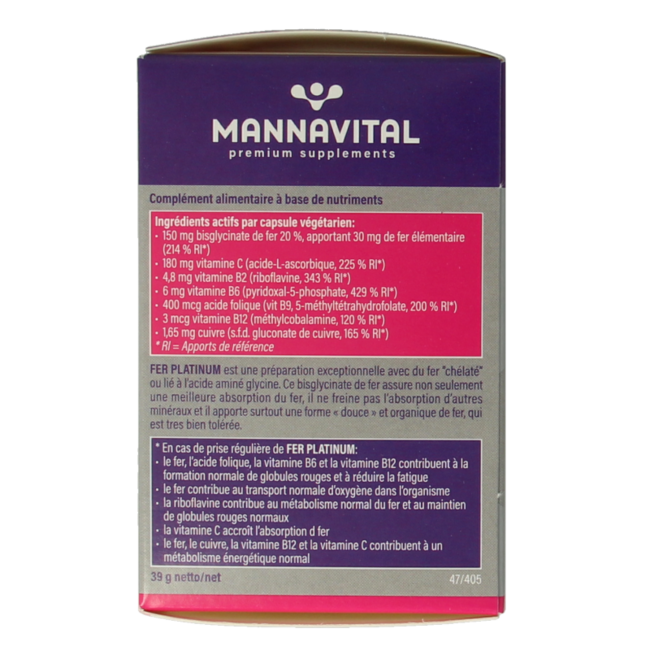 IJzer platinum 60 Cápsulas vegetarianas