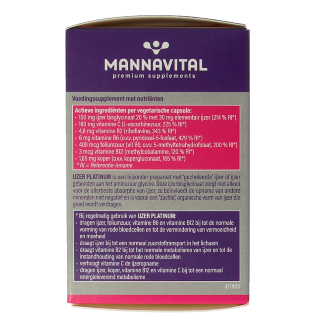 IJzer platinum 60 Cápsulas vegetarianas