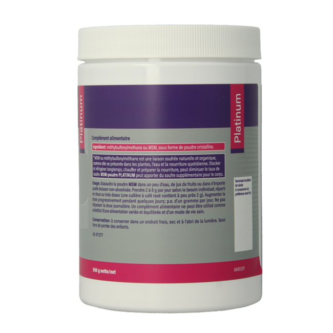 Mannavital MSM poeder platinum 500 gramos
