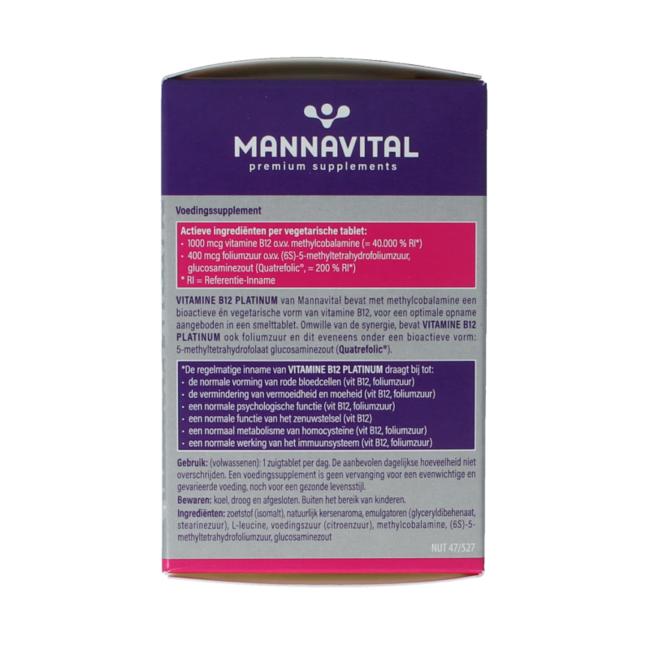 Mannavital Vitamine B12 platinum 60 comprimés