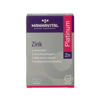 Mannavital Zink platinum 60 Cápsulas vegetarianas