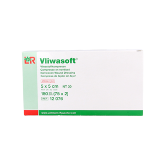 Vliwasoft Vliwasoft Compresses en non-tissé 5 x 5 cm 4 plis 75 x 2 pièces 150 pièces