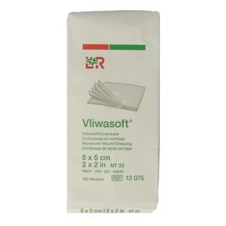 Vliwasoft Vliwasoft Vlieskompresse 5 × 5 cm 4-lagig 100 Stück
