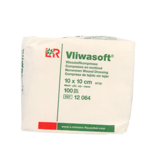 Vliwasoft Vlieskompres 10 x 10cm 4-laags 100 Stuks