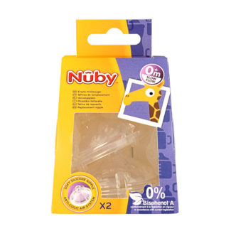 Nuby Replacement nipple slow flow 2 Pieces