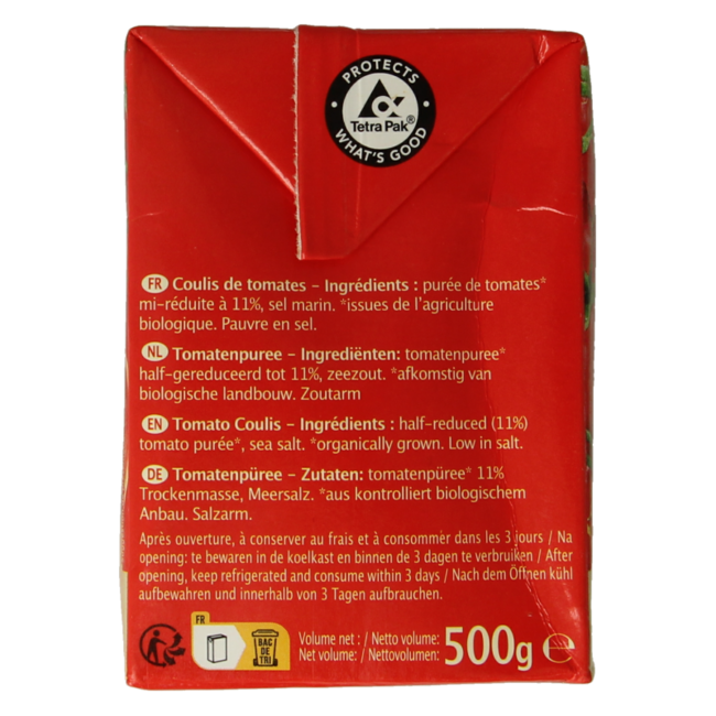 Tomate tamizado ecológico 500 g