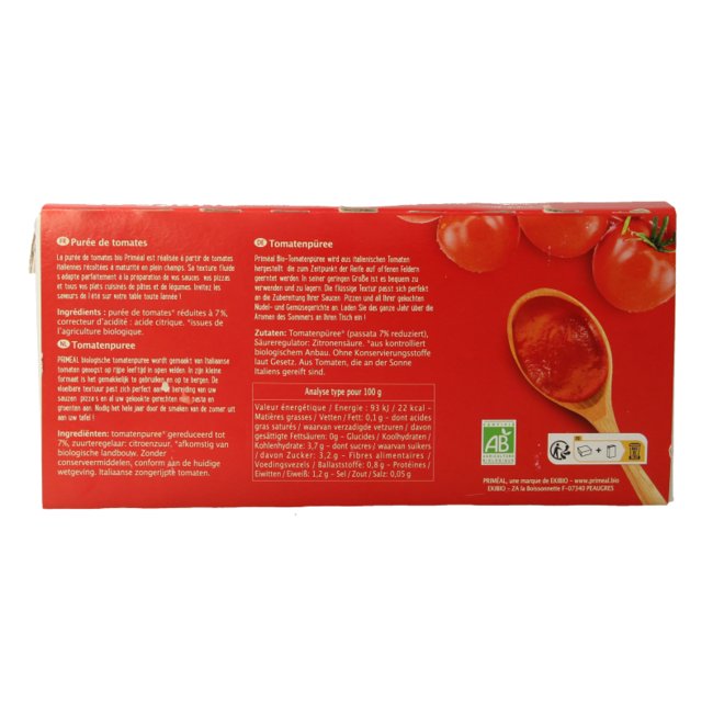 Puré de tomate passata 200 gramos bio 3 unidades