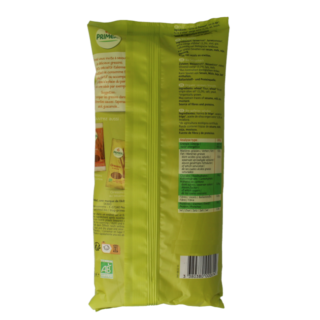 Primeal Paluszki chlebowe bio 120 Gram