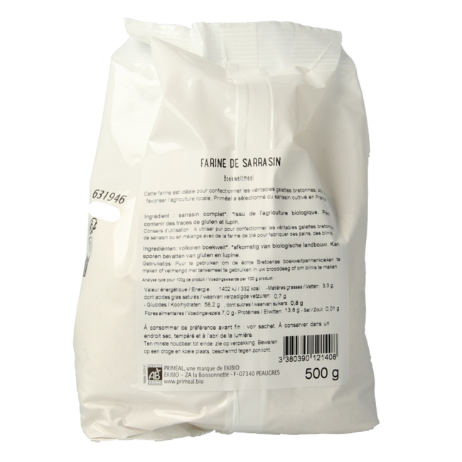 Volkoren boekweitmeel bio 500 Gram