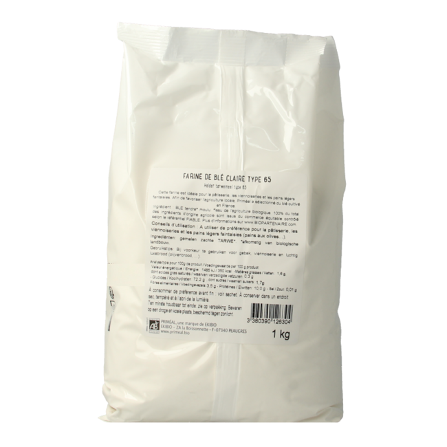 Harina de trigo blanca Borsa tipo 65 bio Primeal 1 kg