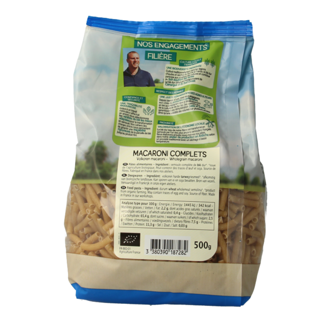 Macaronis complets bio 500 g
