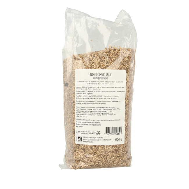 Primeal Semillas de sésamo integral tostado bio 500 gramos