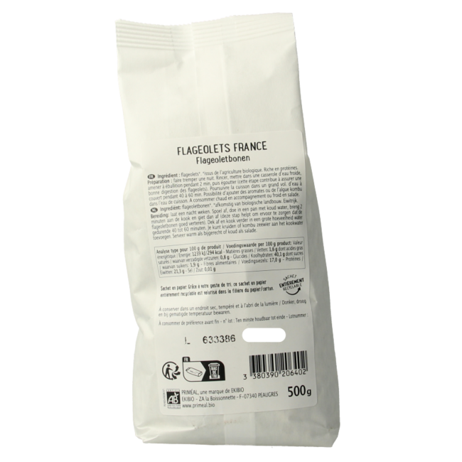Primeal Organic Flageolet Beans 500 Gram