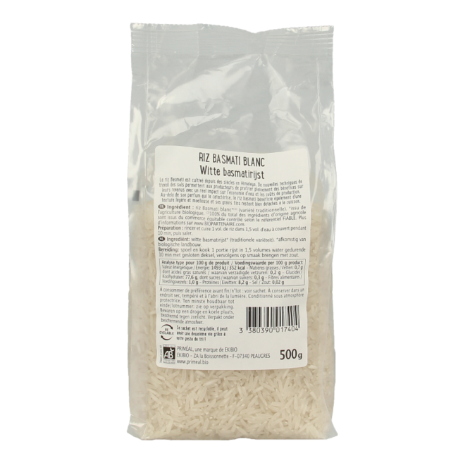 Arroz basmati blanco bio 500 gramos