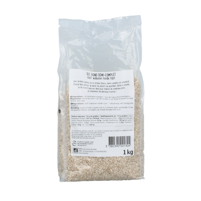Halbvollkorn-Rundkornreis Bio 1 Kilogramm