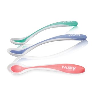 Nuby Cuchara sensible al calor con borde suave 3+ meses 2 unidades