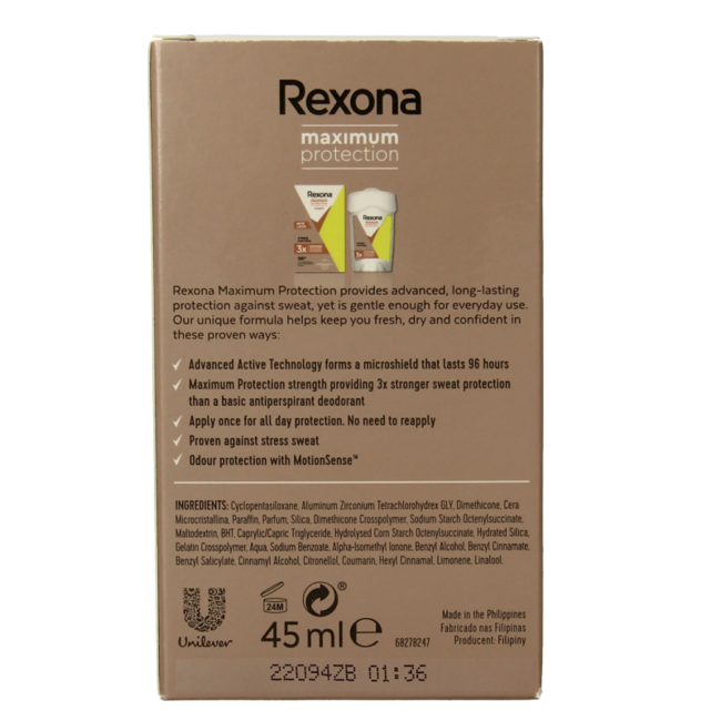 Déodorant maximum protection stress control 45 ml