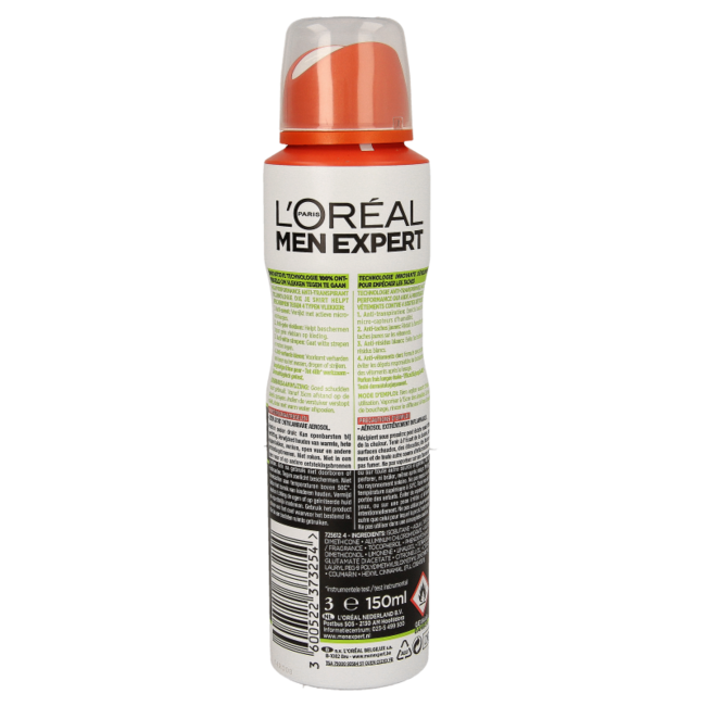 Men expert desodorante en spray shirt protect 150 mililitros