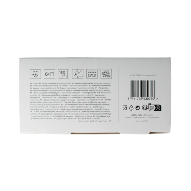 Voeding bewaarbakjes 6 Stuks