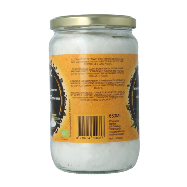 Yakso Aceite de coco virgen extra bio 650 mililitros