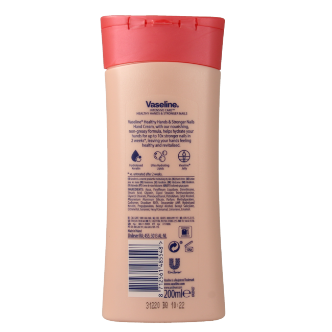 Vaseline Lotion Hand & Nagel 200 Milliliter