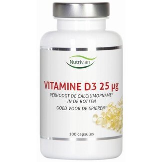 Nutrivian Nutrivian Vitamine D3 25mcg 100 Capsules