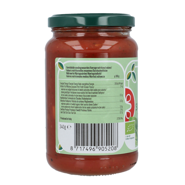 Bioidea Pastasauce Basilikum Bio 340 Gramm