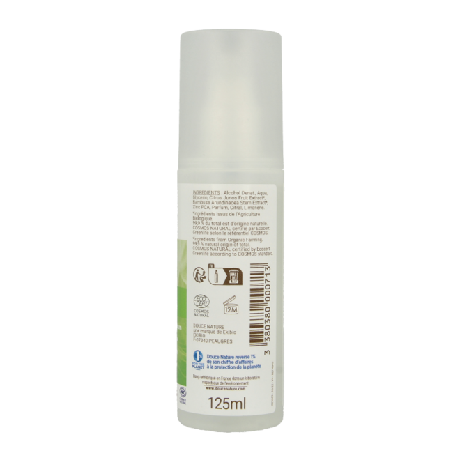 Douce Nature Organic deodorant spray 125 Millilitres