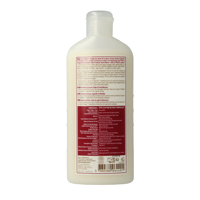 Douce Nature organic argan cream shampoo 250ml
